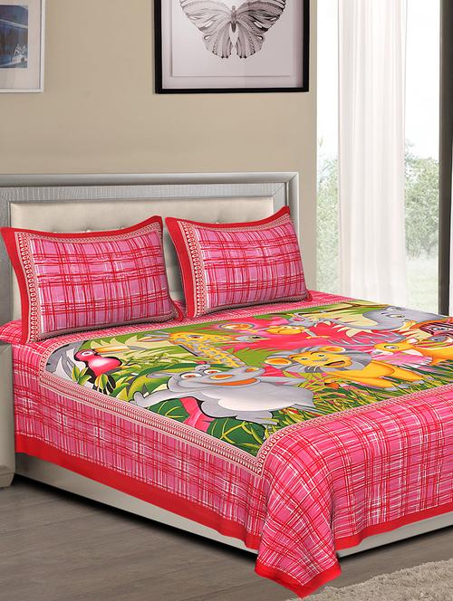 cotton jaipuri traditional double bedsheet with 2 pillow covers - 15067350 - Very Small Image - 1