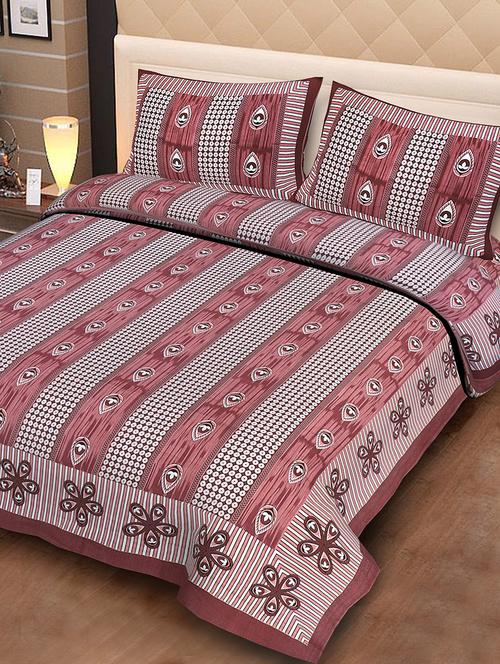 cotton jaipuri traditional double bedsheet with 2 pillow covers - 15067377 - Very Small Image - 1