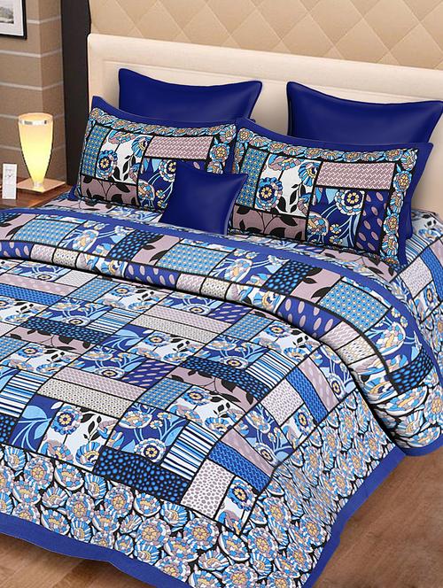 cotton jaipuri traditional double bedsheet with 2 pillow covers - 15067378 - Very Small Image - 1