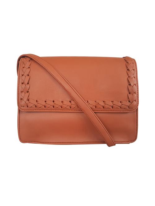 tan leatherette regular sling bag - 15067502 - Very Small Image - 1