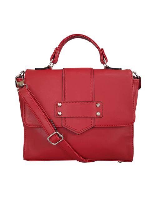 maroon leatherette regular handbag - 15067516 - Very Small Image - 1