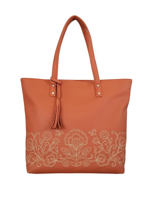 tan leatherette regular handbag - 15067621 - Very Small Image - 1