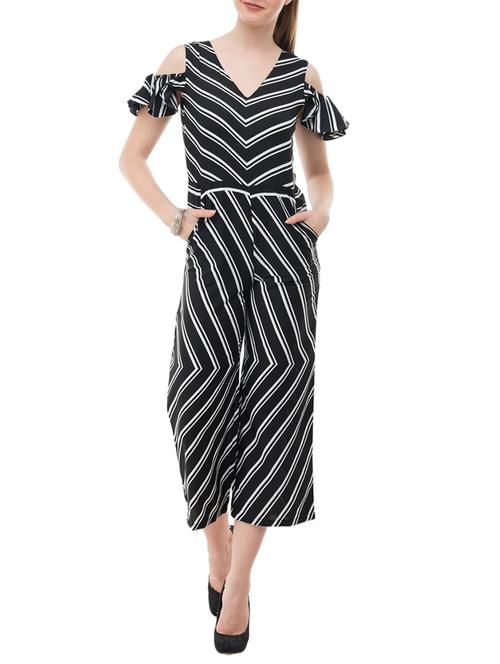 black crepe 3/4 jumpsuit - 15068699 - Very Small Image - 1