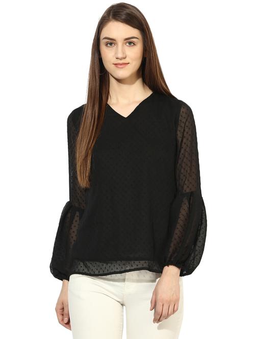 dobby lantern sleeved top - 15070580 - Very Small Image - 1