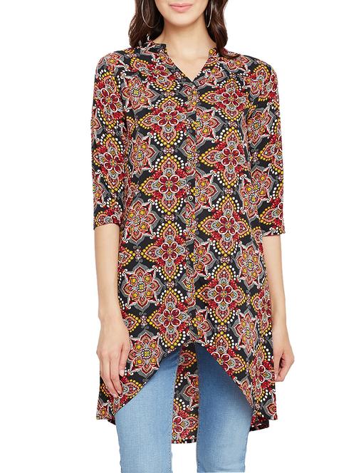 high low printed tunic - 15071219 - Very Small Image - 1