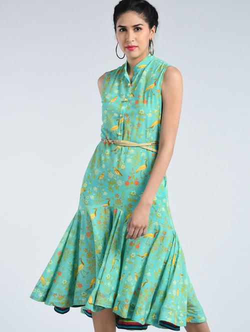 kargha mughal inspired printed dress (belt not included) - 15071665 - Very Small Image - 1
