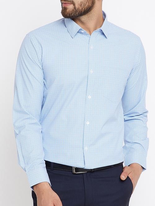 light blue cotton formal shirt - 15072956 - Very Small Image - 1