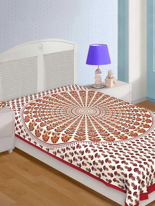 cotton traditional jaipuri single bedsheet - 15074424 - Very Small Image - 1