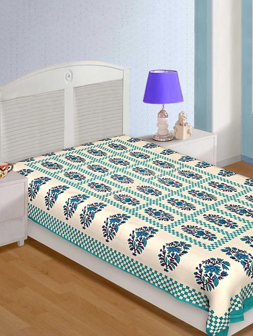 cotton traditional jaipuri single bedsheet - 15074434 - Very Small Image - 1