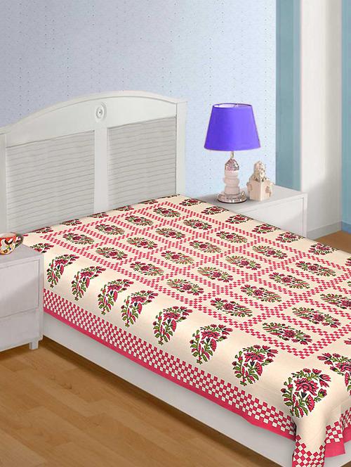 cotton traditional jaipuri single bedsheet - 15074436 - Very Small Image - 1