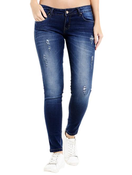 blue denim distressed jeans - 15075661 - Very Small Image - 1