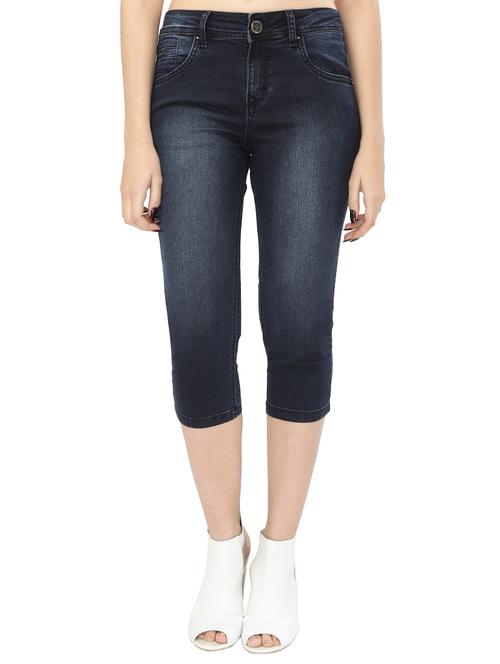 dark blue denim capri - 15075769 - Very Small Image - 1