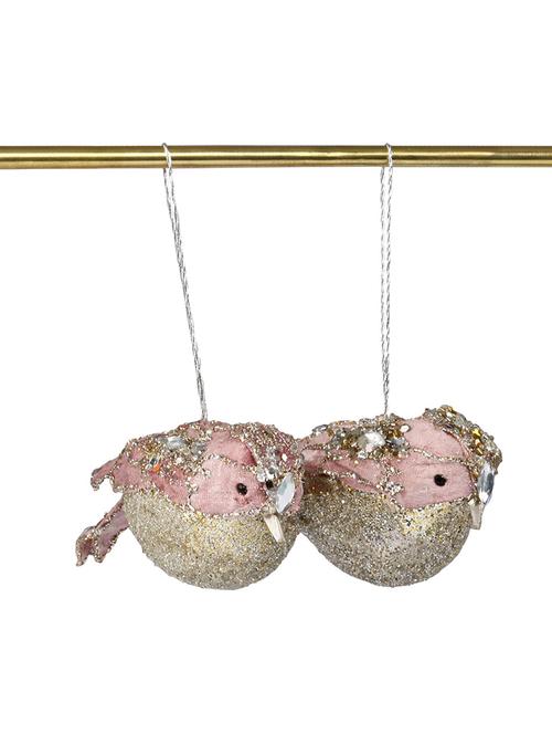 orn bird with clip,soft mauve - 15077695 - Very Small Image - 1