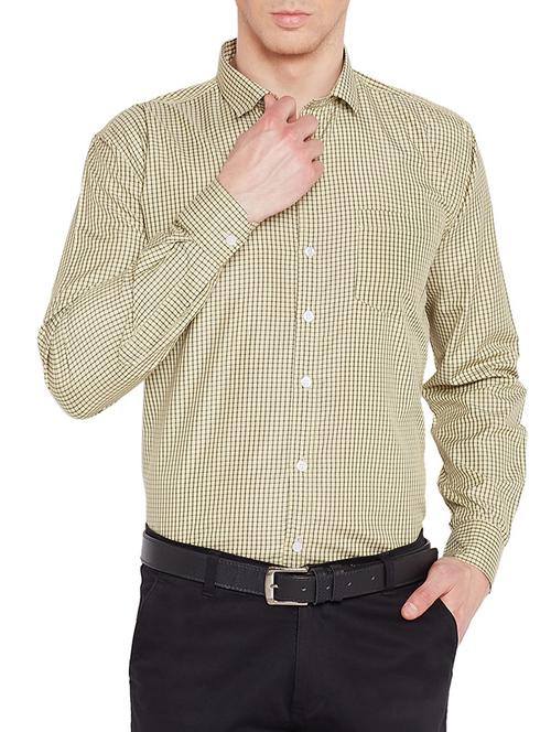 yellow checks casual shirt - 15078150 - Very Small Image - 1