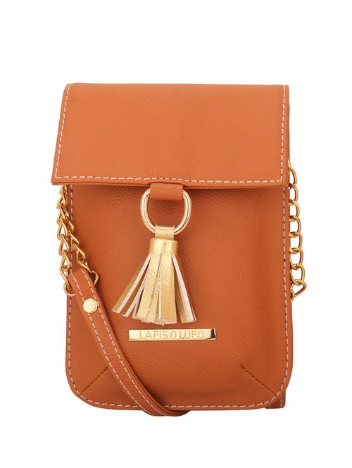 tan leatherette regular sling bag - 15078981 - Very Small Image - 1