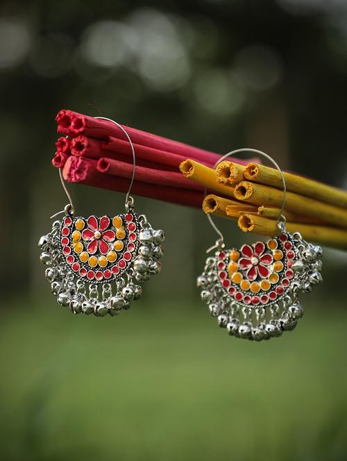 multi colored metal chandballi earring - 15079168 - Very Small Image - 1