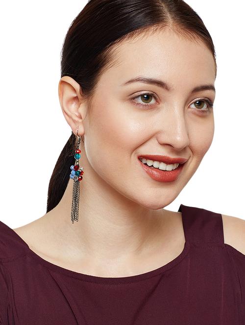 multi colored metal drop earring - 15079555 - Very Small Image - 1