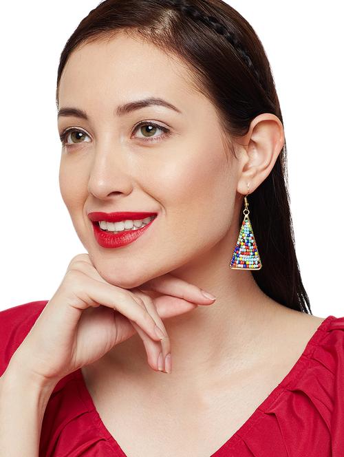 multi colored metal drop earring - 15079564 - Very Small Image - 1