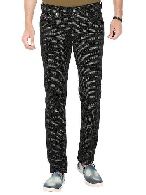 black cotton blend printed jeans - 15080464 - Very Small Image - 1