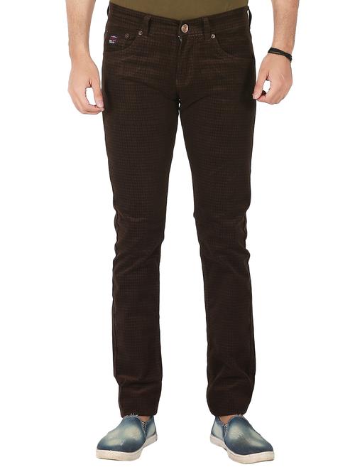 brown cotton blend printed jeans - 15080465 - Very Small Image - 1