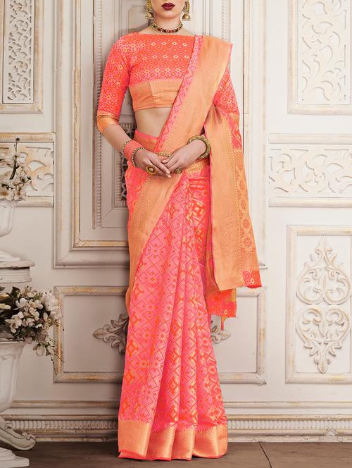 delicate golden zari patola saree - 15082297 - Very Small Image - 1