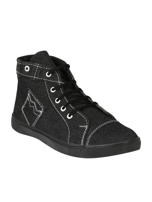 black canvas lace up sneakers - 15082496 - Very Small Image - 1
