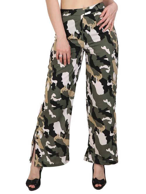 green printed crepe palazzo - 15083543 - Very Small Image - 1