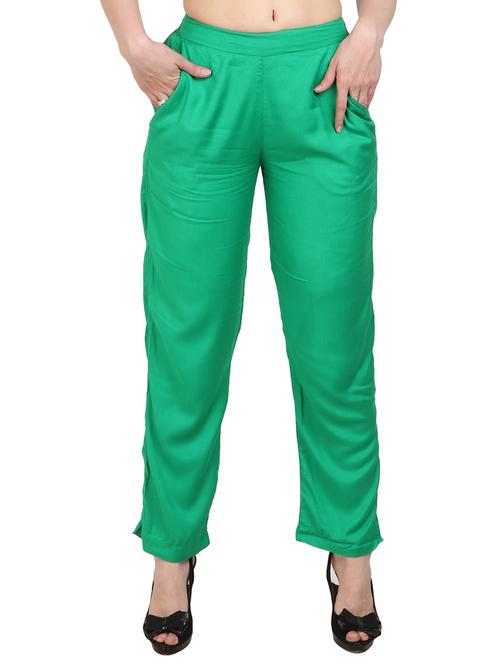 green viscose palazzos - 15083552 - Very Small Image - 1