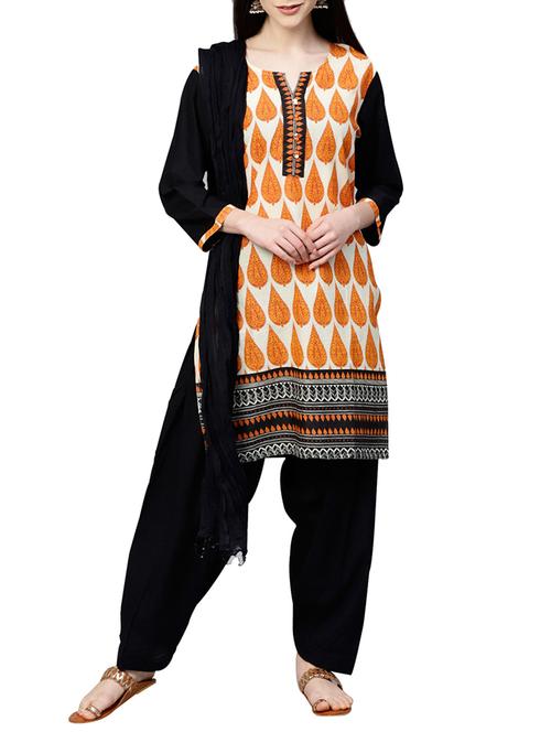 yellow cotton stitched kurta salwar set - 15084740 - Very Small Image - 1