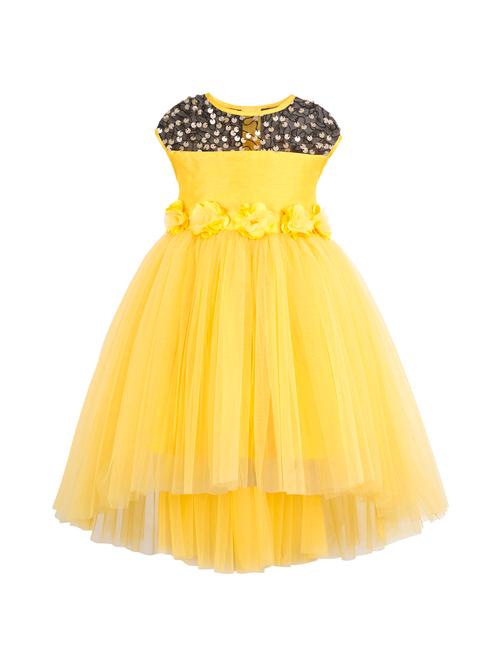 yellow net frock - 15084753 - Very Small Image - 1