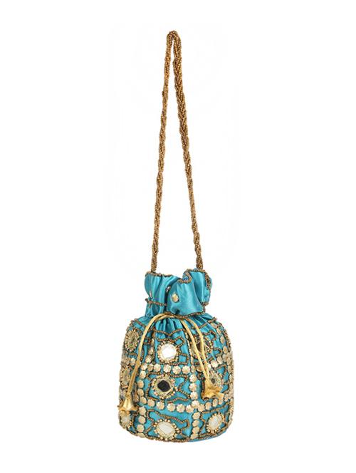 blue cotton polyester blend regular potli - 15085998 - Very Small Image - 1