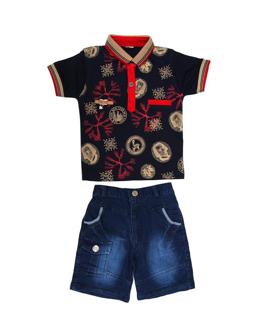 blue cotton shorts set - 15087014 - Very Small Image - 1