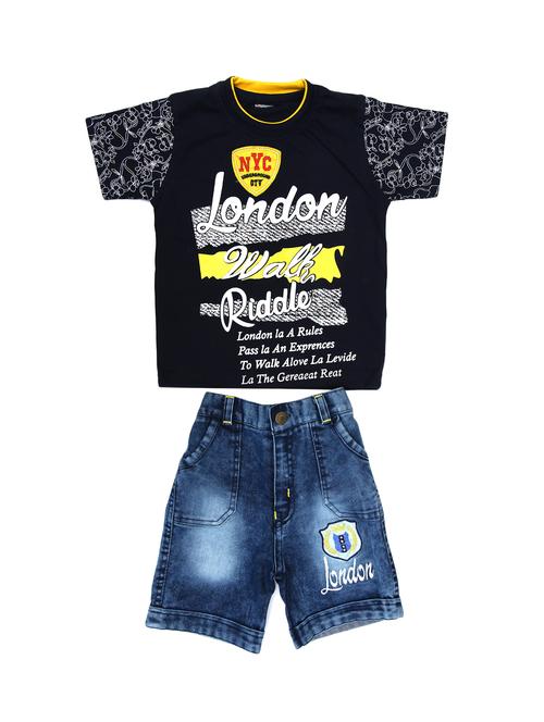 blue cotton shorts set - 15087017 - Very Small Image - 1