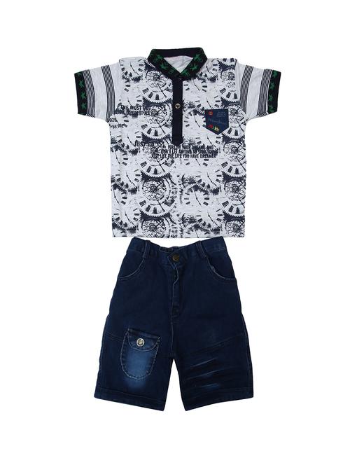 blue cotton shorts set - 15087020 - Very Small Image - 1