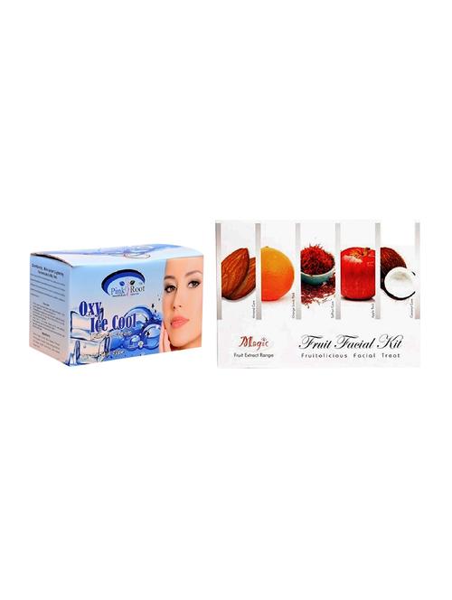 nature's essence fruit facial kit 180g, pink root oxy ice bleach 250g - 15087127 - Very Small Image - 1