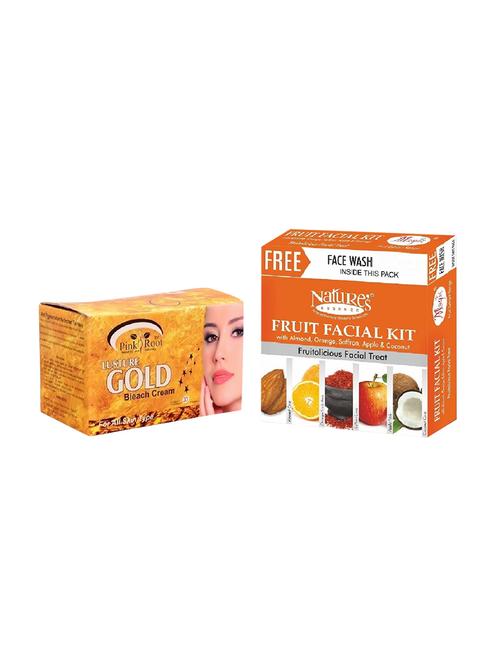 nature's essence fruit facial kit 52g, pink root gold bleach 250g - 15087131 - Very Small Image - 1