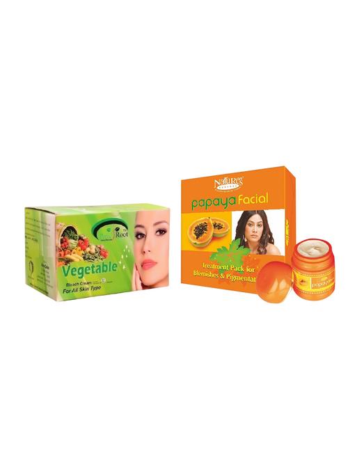 nature's essence papaya facial treatment kit for blemishes &pigmentation 180g, pink root vegetable bleach 250g - 15087165 - Very Small Image - 1