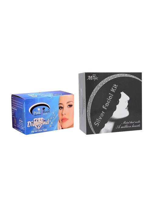 nature's essence silver facial kit 180g, pink root diamond bleach 250g - 15087184 - Very Small Image - 1