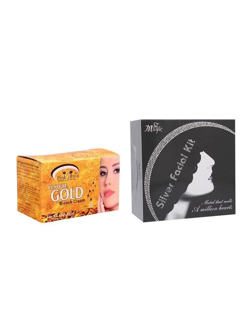 nature's essence silver facial kit 180g, pink root gold bleach 250g - 15087185 - Very Small Image - 1