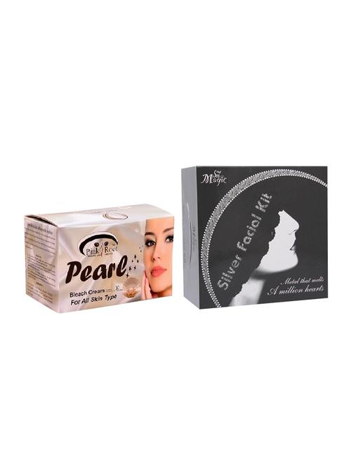 nature's essence silver facial kit 180g, pink root pearl bleach 250g - 15087191 - Very Small Image - 1