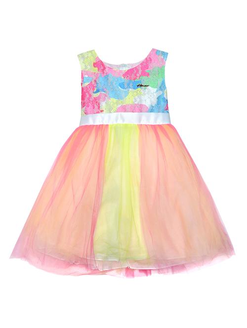 multi colored net frock - 15087969 - Very Small Image - 1