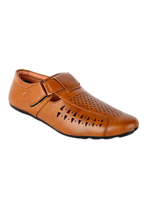 tan faux leather sandals - 15090550 - Very Small Image - 1