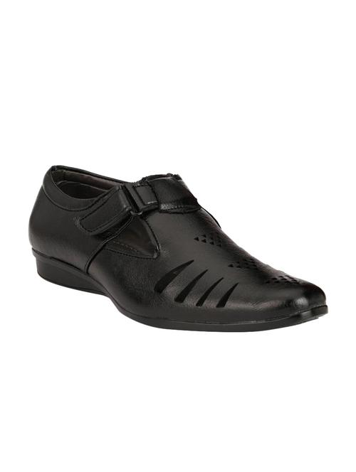black faux leather sandals - 15090551 - Very Small Image - 1