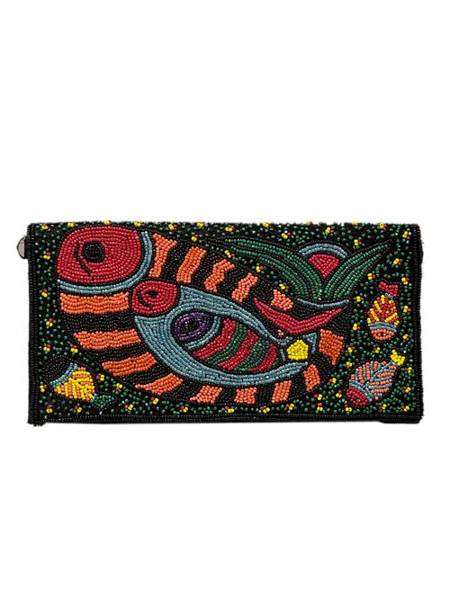 multi colored canvas regular clutch - 15090568 - Very Small Image - 1