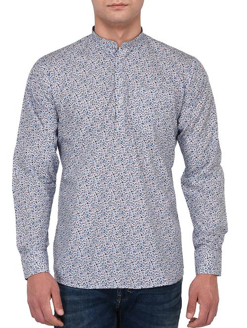 blue cotton short kurta - 15091802 - Very Small Image - 1