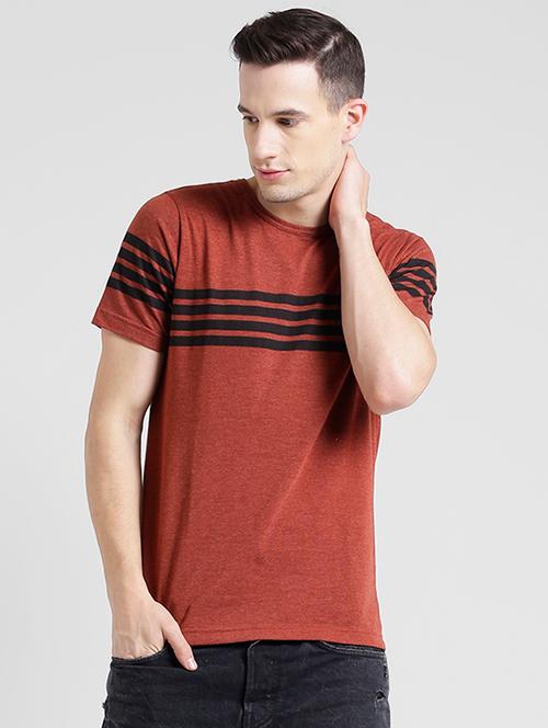 orange cotton striped t-shirt - 15092321 - Very Small Image - 1