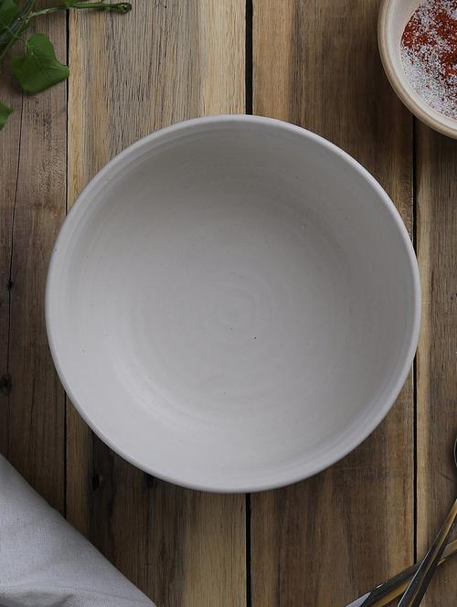 handcrafted decal matte finish 8" cream serving bowl -set of 2 - 15092473 - Very Small Image - 1