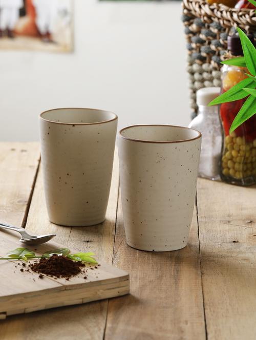 handcrafted white matte finish ceramic tumbler-set of 4 - 15092495 - Very Small Image - 1