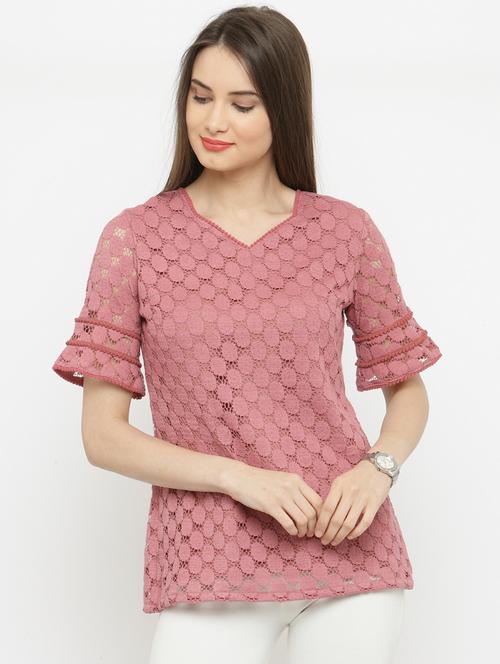 lace detail solid top - 15093438 - Very Small Image - 1