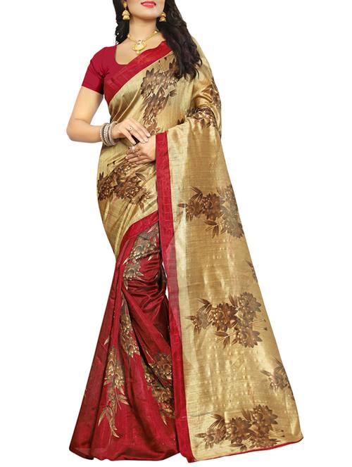beige art silk mysore saree with blouse - 15094177 - Very Small Image - 1